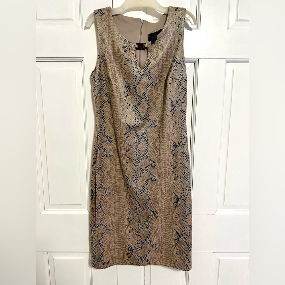 Frank Lyman Snake Print‎ Sleeveless Sheath Dress Size 6